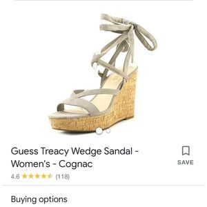 Guess Tracy Wedge Sandal in Medium Natural